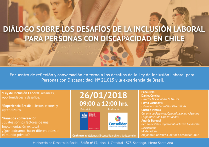 Consolidar Diversidade invita a Diálogo sobre los Desafíos de la Inclusión Laboral de las Personas con Discapacidad en Chile