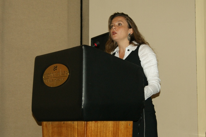 La Directora Nacional de SENADIS, María Ximena Rivas, durante la presentación de los lineamientos de la Política para la Inclusión Social de las Personas con Discapacidad.