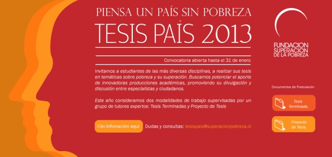 Afiche digital a través del cual Servicio País invita a participar de tesis País 2013.