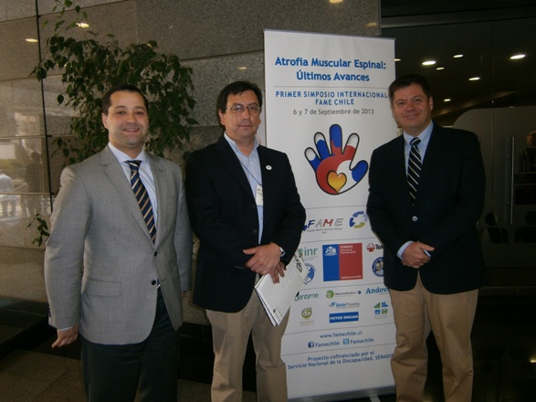 Director Regional de Senadis, William Martínez, Presidente Corporación Fame, Cristián Neira y Subdirector Nacional Senadis, Oscar Mellado.