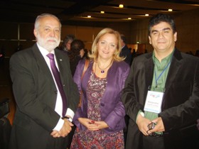 Dr. Rubén Torres, Representante OMS/OPS; Dra. Liliana Jadue, Subsecretaria de Salud Pública; Alejandro Guajardo, Presidente del Congreso Mundial de Terapia Ocupacional.