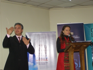 Directora Nacional del Senadis durante el discurso de lanzamiento del Libro Rampas y Barreras.