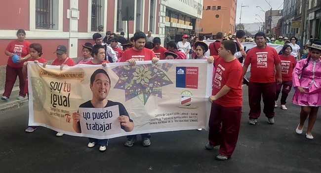 En Arica se realizó Pasacalle en la Conmemoración del Día Internacional de las Personas con Discapacidad