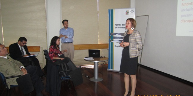 Directora Regional de Senadis expone en el encuentro con empresarios