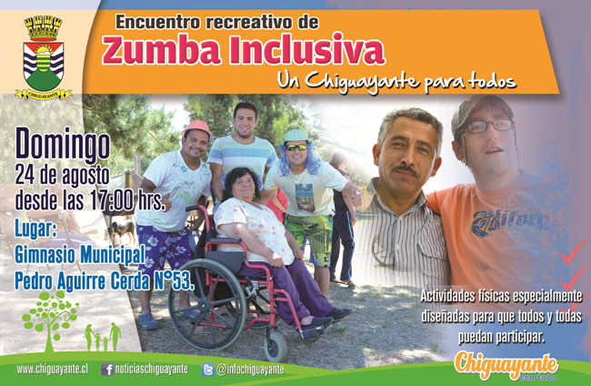 Afiche de difusión del Encuentro Recreativo de Zumba Inclusiva