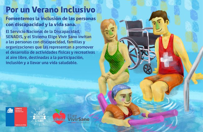 Afiche de campaña Verano Inclusivo