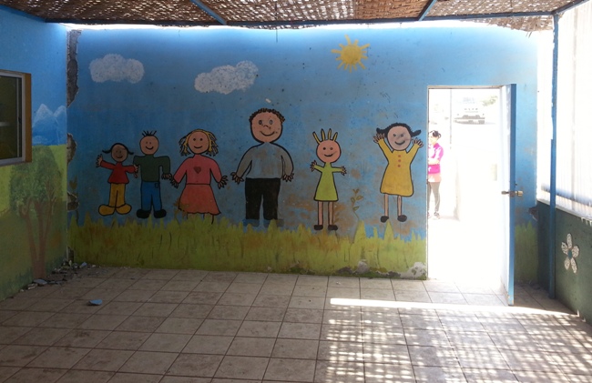 Pintura de una de los establecimientos educacionales