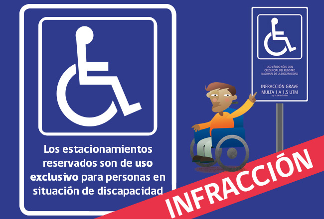 Respeta los estacionamientos reservados para personas en situación de discapacidad