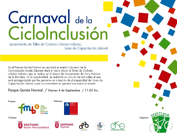 Afiche de difusión del Carnaval de la CicloInclusion.
