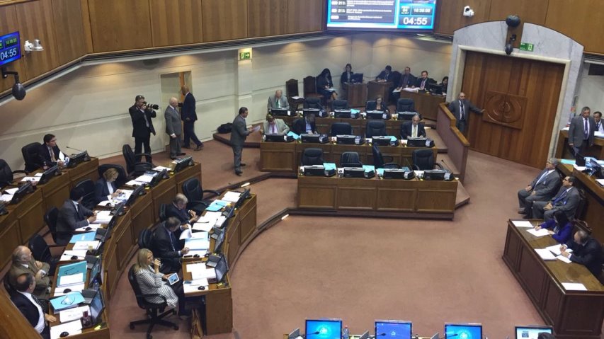 Sala del Senado durante la votación de la ley de inclusión laboral. 