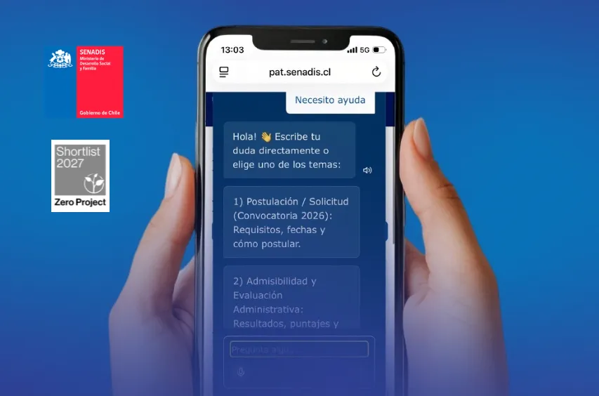 Senadis es finalista de los Premios Zero Project 2027 con dos iniciativas de inclusión