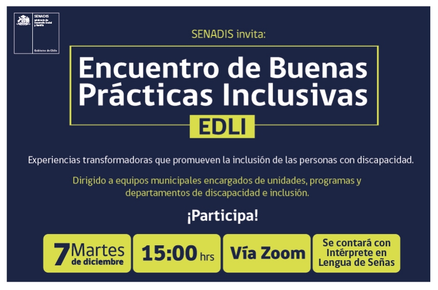 SENADIS organiza Encuentro de Buenas Prácticas Inclusivas EDLI