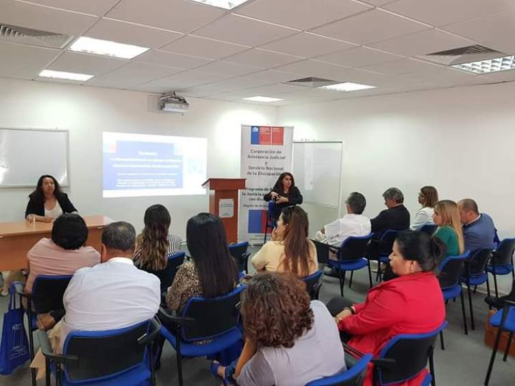 La abogada Paulina Bravo junto a diversas organizaciones en el Seminario organizado por la CAJTA en convenio con el SENADIS