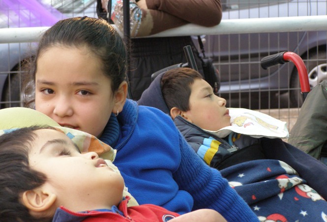 Niños y niñas integrantes de la Casa de Acogida Amigos de Jesús de Cerro Navia.
