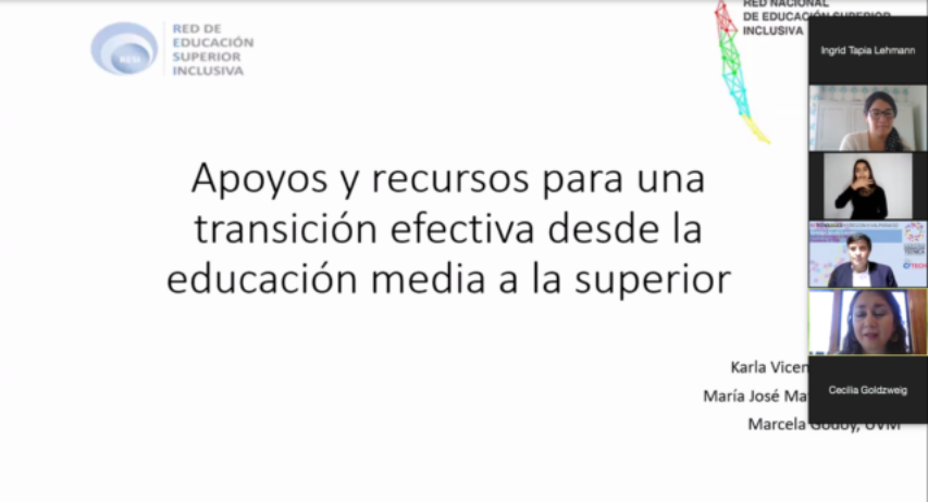 Red de Educación Superior Inclusiva realiza ciclo de charlas para postulantes a la educación superior.