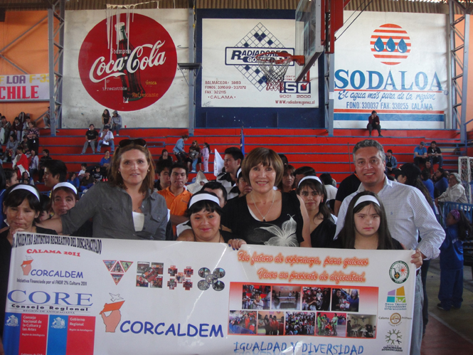 Ximena Arancibia en el Sexto Encuentro Artístico Recreativo de Discapacidad, realizado en Calama