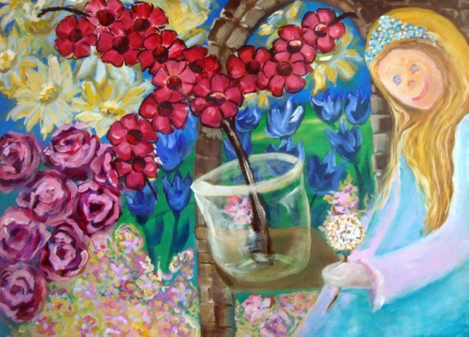 Imagen de pintura realizada por integrante del taller de Iluminoarte