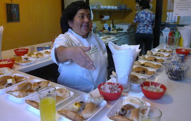 Graciela Orellana en su local Sándwich al paso El Mordisco