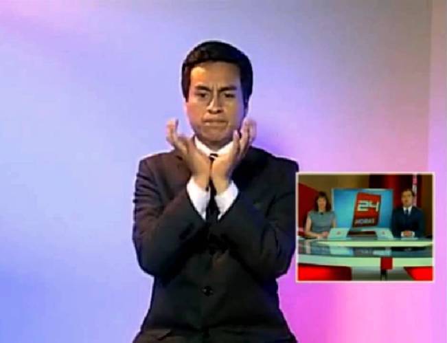 Melitón Bustinza, presidente de la ACHIELS, durante la transmisión de TVN.