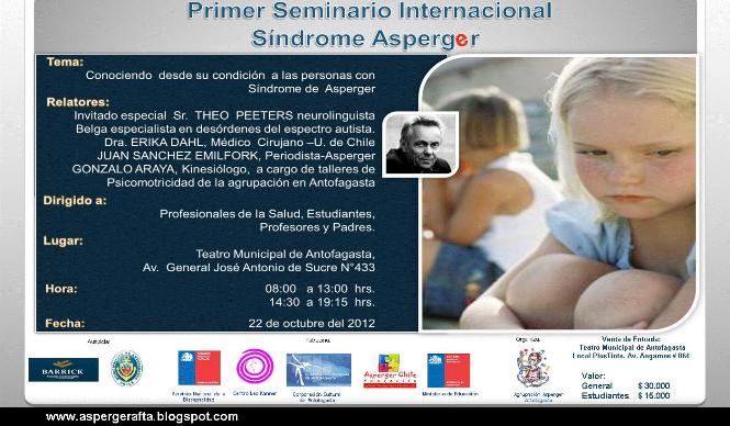 Afiche de Seminario Internacional conociendo desde su condición a las personas con síndrome de Asperger