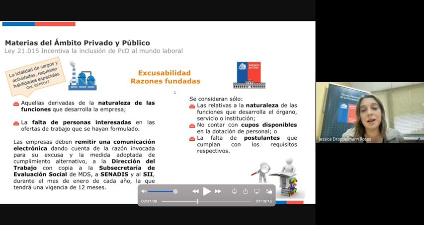 ChileValora y SENADIS Los Lagos realizan webinar sobre Ley 21.275 y Certificación de Competencias de Gestores de Inclusión laboral