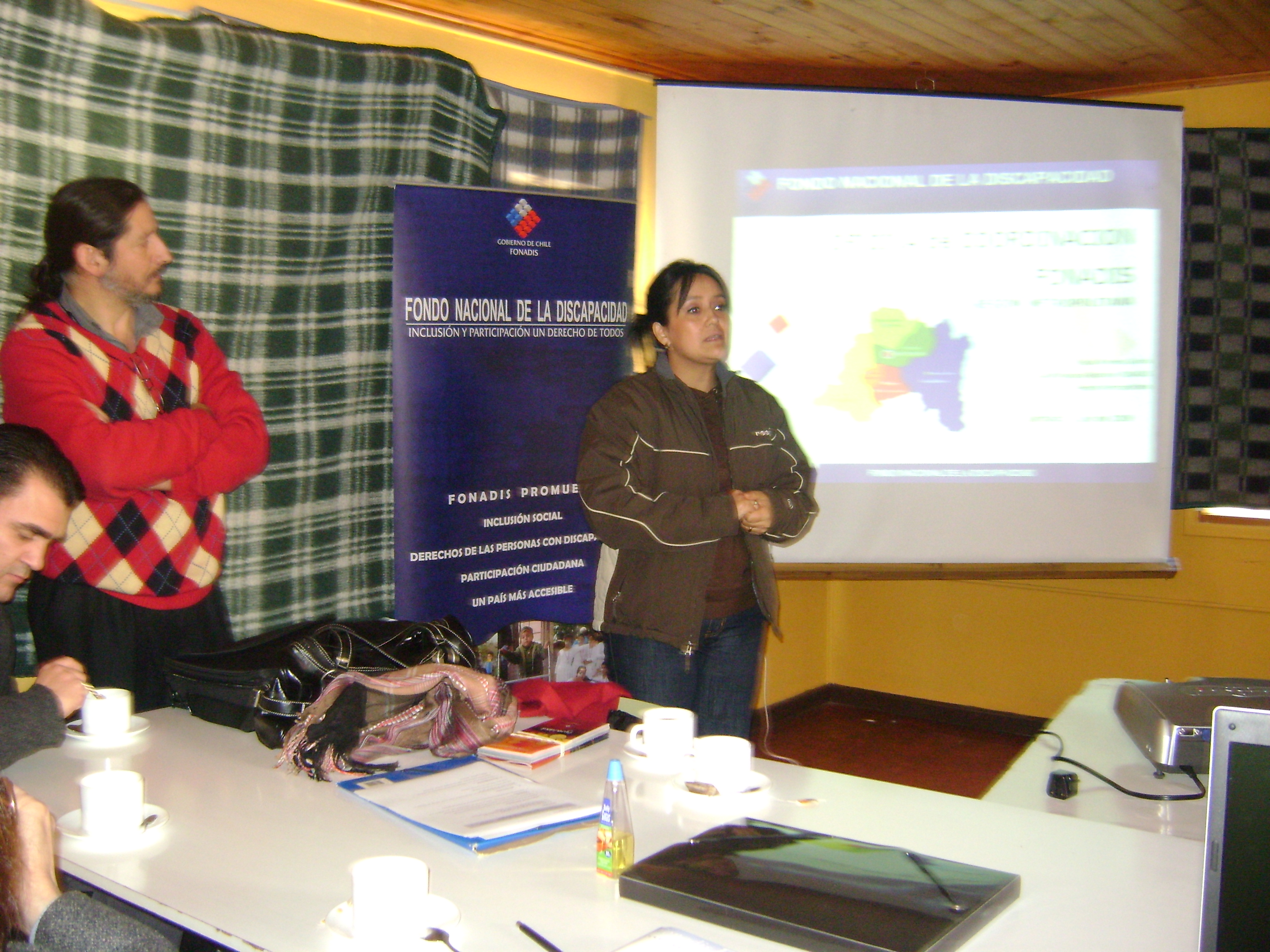 En la foto la Coordinadora Regional, Paula Aravena, realiza la charla a los asistentes