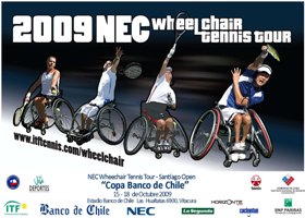 Afiche del campeonato de tenis en silla de ruedas