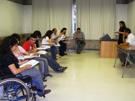 Personas con discapacidad participando de las jornadas de trabajo.
