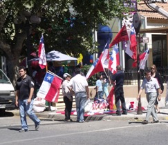 Banderas chilenas. Fotografía gentileza Enrique Norambuena, DOS.