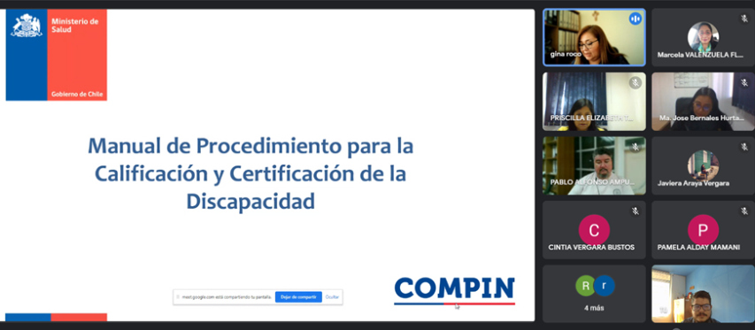 Senadis y Compin capacitan sobre proceso de calificación y certificación de discapacidad