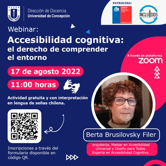 Especialista en accesibilidad cognitiva dictará seminario virtual
