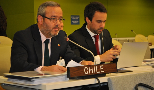 Ministro Bruno Baranda en la mesa redonda realizada en la ONU