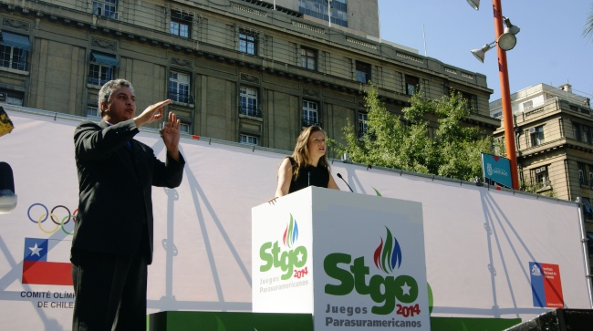 Directora Nacional durante lanzamiento de los primeros Juegos Parasuramericanos Santiago 2014