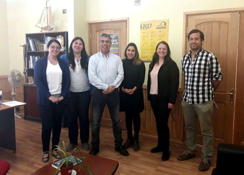 Equipo de SENADIS junto al Alcalde de Futaleufú, Fernando Grandón, y el equipo de la Oficina de Discapacidad de la comuna.