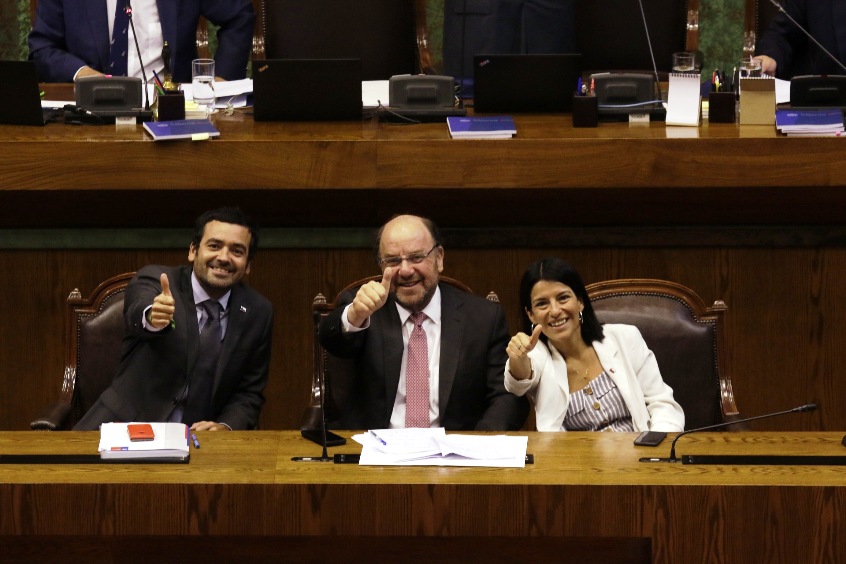 Ministro Moreno y Subsecretarios Villarreal y Candia en la Cámara de Diputados.