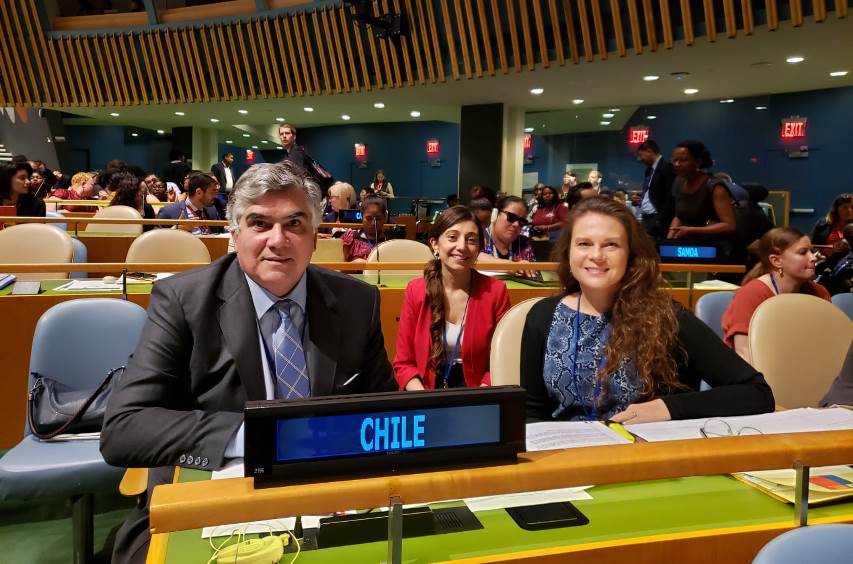 Directora Nacional de Senadis junto al Embajador de la Misión de Chile ante Naciones Unidas, Milenko Skoknic.