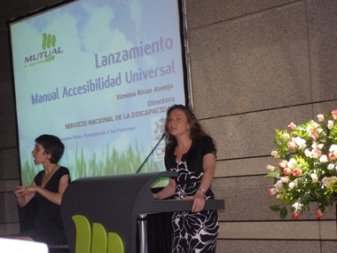 Directora Nacional del Senadis, durante el discurso en el lanzamiento del Manual.