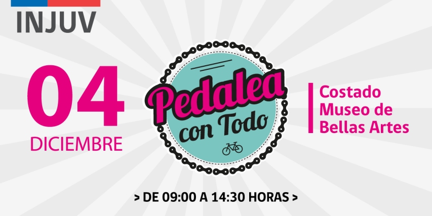 Flyer de difusión de Cicletada Pedalea con todo de INJUV.