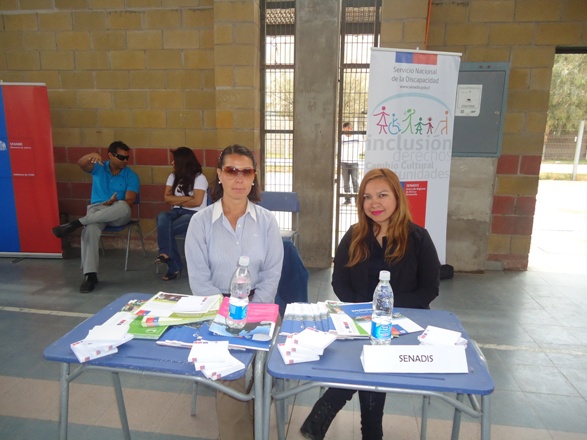 Profesionales de Senadis en Plaza de la Justicia.