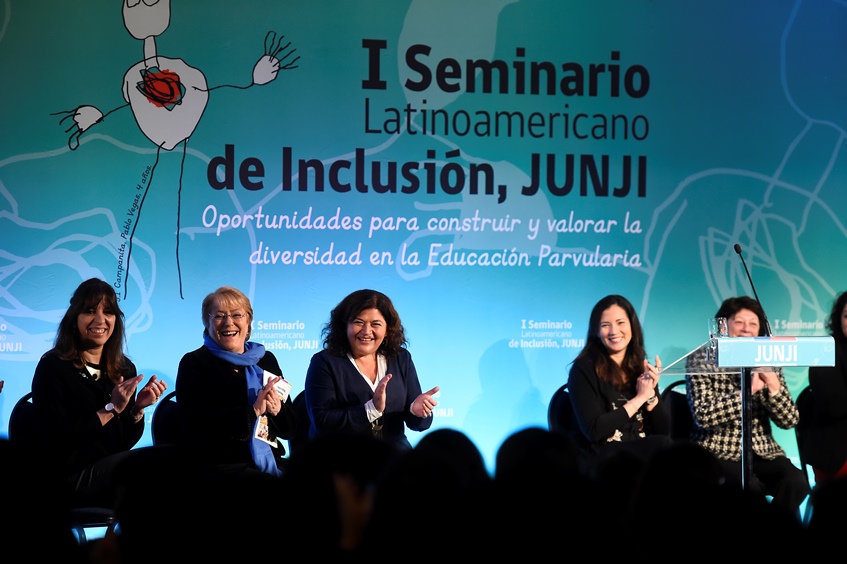 Presidenta Michelle Bachelet junto a otras autoridades abren el I Seminario Latinoamericano de Inclusión Junji