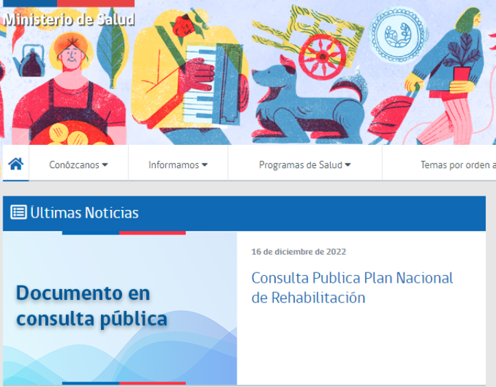 Ministerio de Salud convoca a Consulta Pública del Plan Nacional de Rehabilitación
