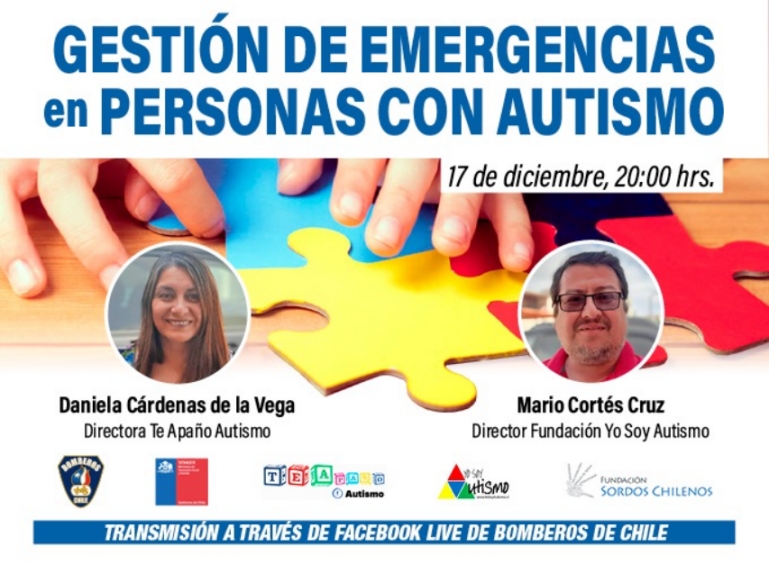 Academia Nacional de Bomberos invita a charla sobre gestión de emergencias en personas con autismo