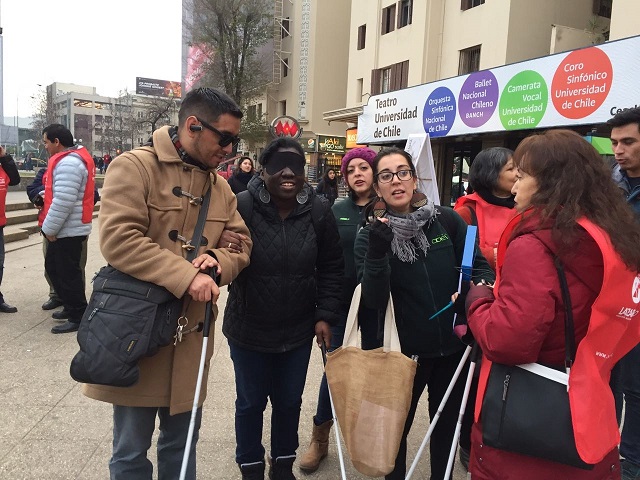 Fotografía de la actividad de LazarilloApp en Baquedano.