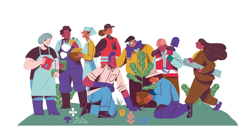 Ilustración de grupo de personas.