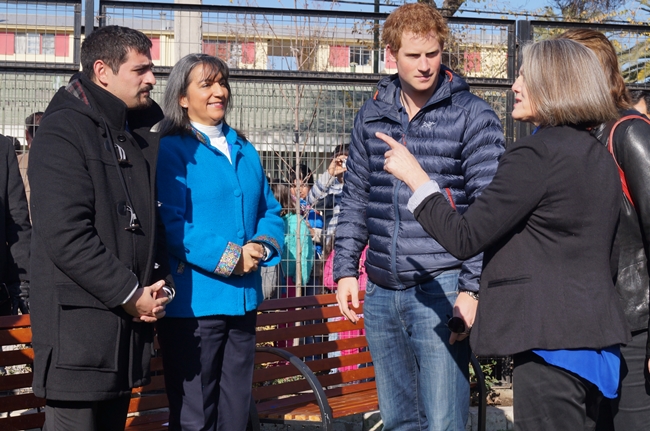 Ministra Villegas y Director Nacional del Senadis con el Príncipe Harry de 