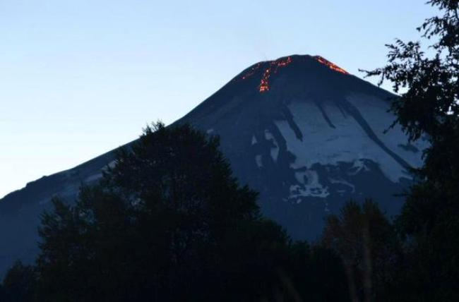 Volcán Villarrica - Foto: Twitter Sernageomin. 
